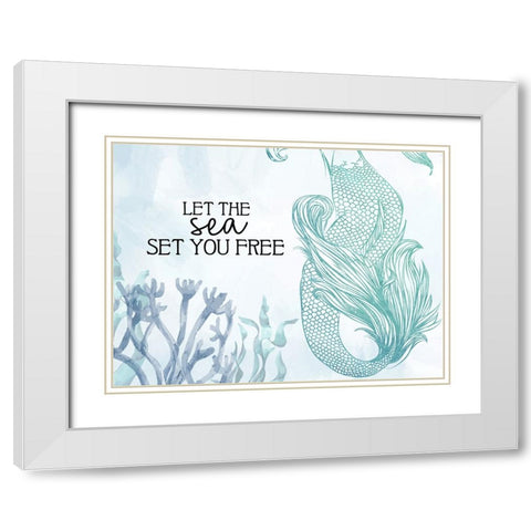 Let The Sea White Modern Wood Framed Art Print with Double Matting by Allen, Kimberly