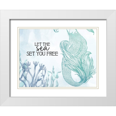 Let The Sea White Modern Wood Framed Art Print with Double Matting by Allen, Kimberly