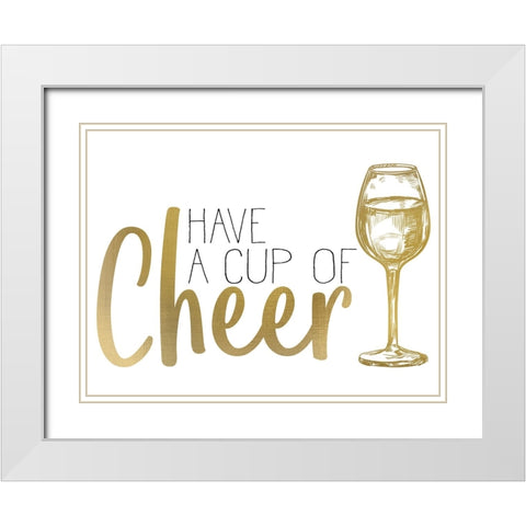 Cheer 1 White Modern Wood Framed Art Print with Double Matting by Allen, Kimberly