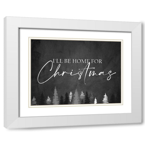 Home for Christmas White Modern Wood Framed Art Print with Double Matting by Allen, Kimberly
