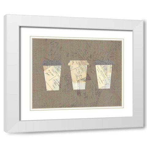 Postcard Coffee 4 White Modern Wood Framed Art Print with Double Matting by Allen, Kimberly