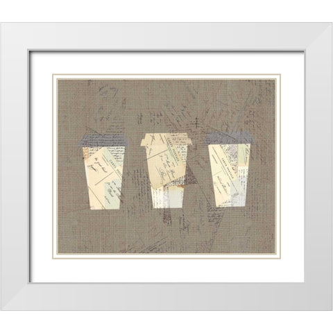 Postcard Coffee 4 White Modern Wood Framed Art Print with Double Matting by Allen, Kimberly