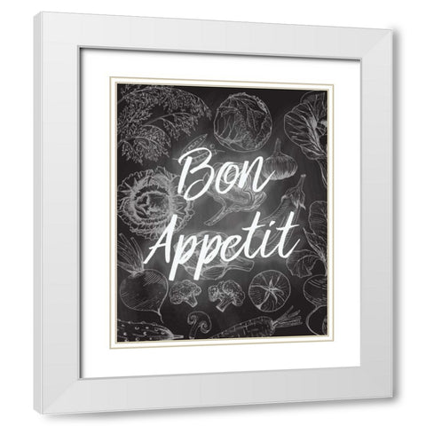 Chalkboard Kitchen 1 White Modern Wood Framed Art Print with Double Matting by Allen, Kimberly