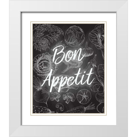 Chalkboard Kitchen 1 White Modern Wood Framed Art Print with Double Matting by Allen, Kimberly