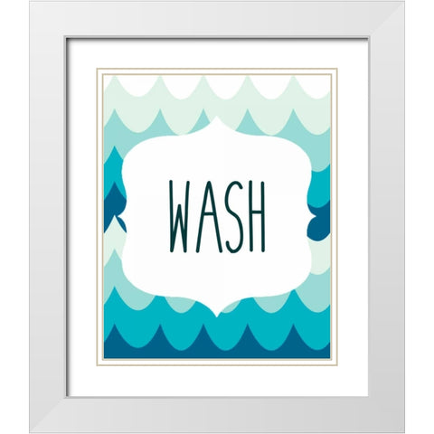 Ocean Waves 1 White Modern Wood Framed Art Print with Double Matting by Allen, Kimberly