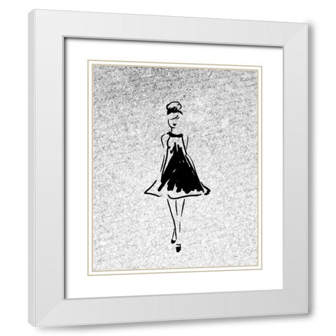 Glitter Fashion 1 White Modern Wood Framed Art Print with Double Matting by Allen, Kimberly