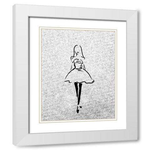 Glitter Fashion 2 White Modern Wood Framed Art Print with Double Matting by Allen, Kimberly