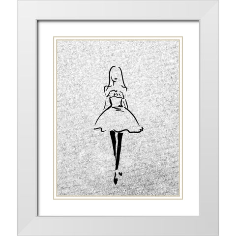 Glitter Fashion 2 White Modern Wood Framed Art Print with Double Matting by Allen, Kimberly