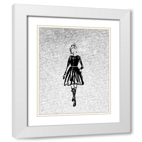 Glitter Fashion 3 White Modern Wood Framed Art Print with Double Matting by Allen, Kimberly