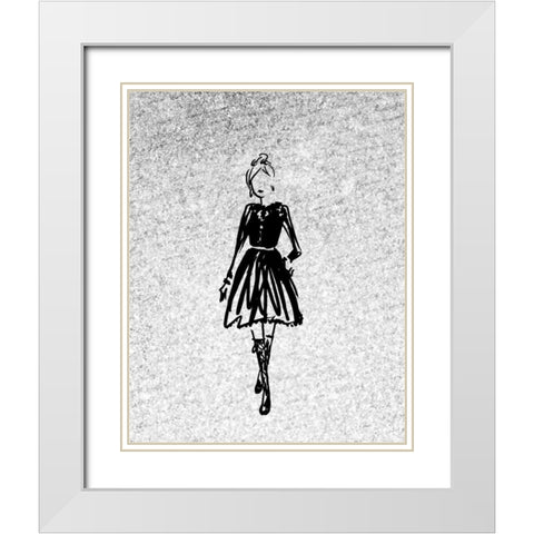 Glitter Fashion 3 White Modern Wood Framed Art Print with Double Matting by Allen, Kimberly