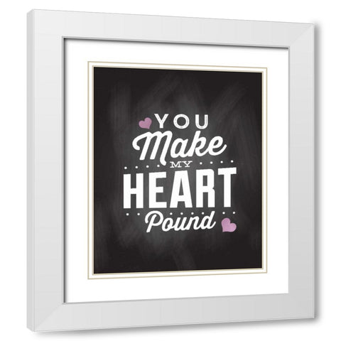 You Make My Heart White Modern Wood Framed Art Print with Double Matting by Allen, Kimberly