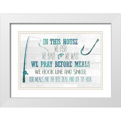 In this House White Modern Wood Framed Art Print with Double Matting by Kimberly, Allen