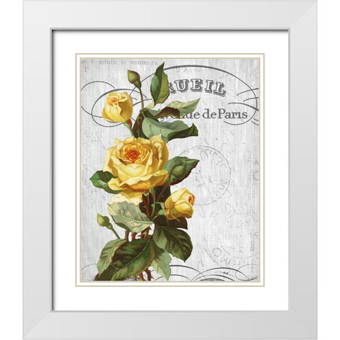 Country Floral 2 White Modern Wood Framed Art Print with Double Matting by Allen, Kimberly