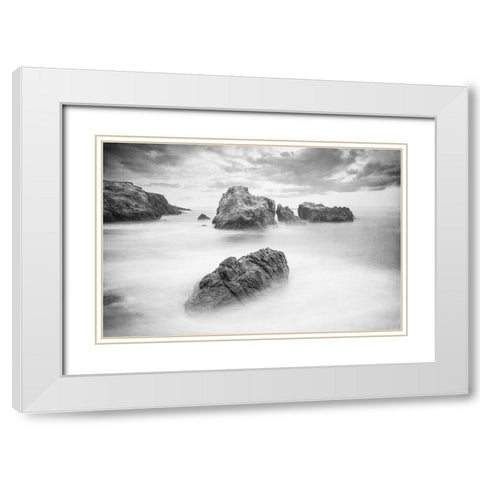Ocean Dreams White Modern Wood Framed Art Print with Double Matting by Kimberly, Allen