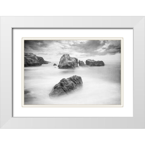 Ocean Dreams White Modern Wood Framed Art Print with Double Matting by Kimberly, Allen