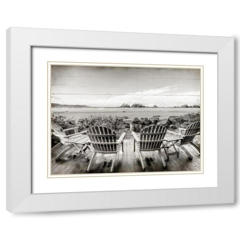 On the Deck White Modern Wood Framed Art Print with Double Matting by Kimberly, Allen