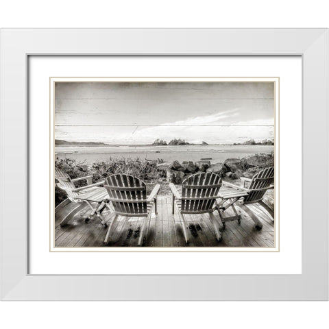 On the Deck White Modern Wood Framed Art Print with Double Matting by Kimberly, Allen