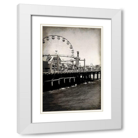 At the Pier White Modern Wood Framed Art Print with Double Matting by Kimberly, Allen