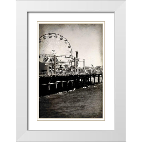 At the Pier White Modern Wood Framed Art Print with Double Matting by Kimberly, Allen