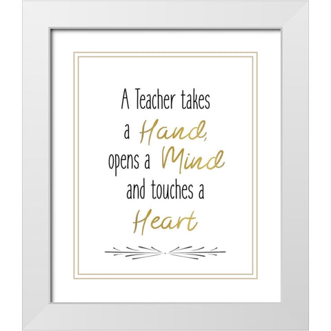 Teachers 1 White Modern Wood Framed Art Print with Double Matting by Kimberly, Allen