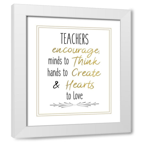 Teachers 2 White Modern Wood Framed Art Print with Double Matting by Kimberly, Allen