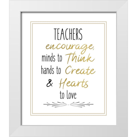 Teachers 2 White Modern Wood Framed Art Print with Double Matting by Kimberly, Allen