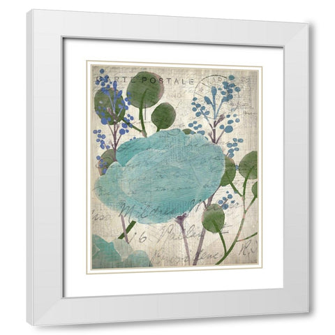 French Carte Postale Floral 1 White Modern Wood Framed Art Print with Double Matting by Allen, Kimberly