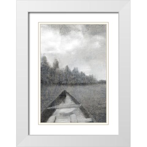 Canoe Tip White Modern Wood Framed Art Print with Double Matting by Kimberly, Allen