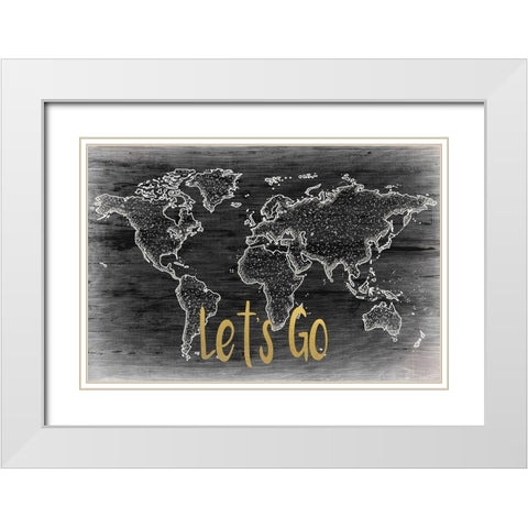 Lets Go White Modern Wood Framed Art Print with Double Matting by Kimberly, Allen