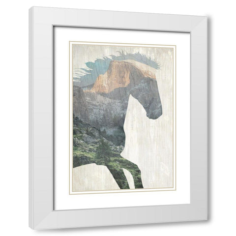 Running Mountains White Modern Wood Framed Art Print with Double Matting by Kimberly, Allen