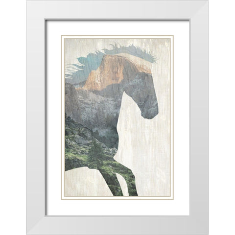 Running Mountains White Modern Wood Framed Art Print with Double Matting by Kimberly, Allen