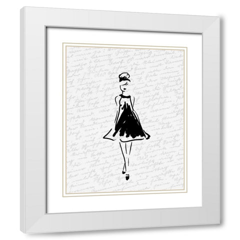 Glitter Fashion 1 v3 White Modern Wood Framed Art Print with Double Matting by Kimberly, Allen