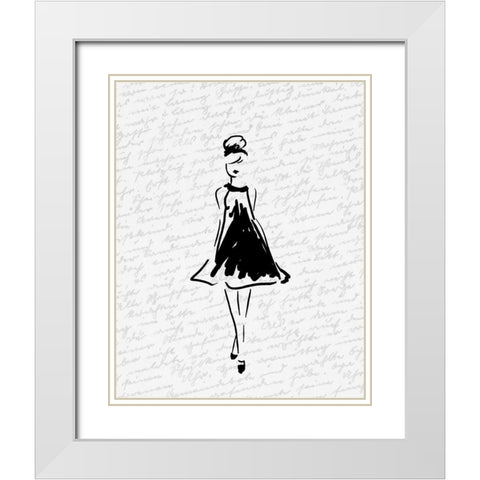 Glitter Fashion 1 v3 White Modern Wood Framed Art Print with Double Matting by Kimberly, Allen