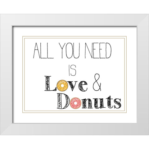 Donut 4 White Modern Wood Framed Art Print with Double Matting by Kimberly, Allen