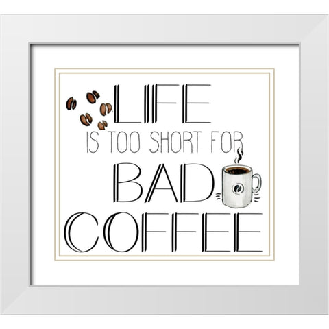 Morning Coffee 3 White Modern Wood Framed Art Print with Double Matting by Kimberly, Allen