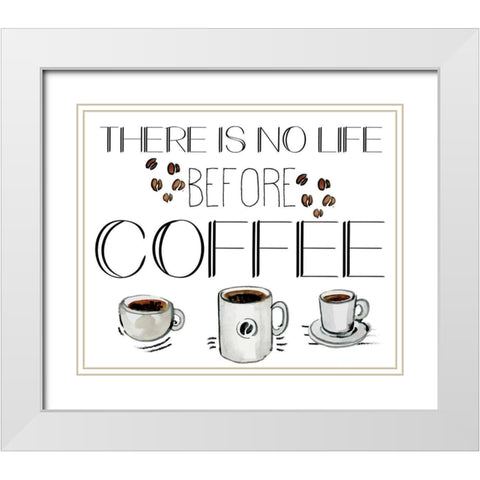 Morning Coffee 5 White Modern Wood Framed Art Print with Double Matting by Kimberly, Allen