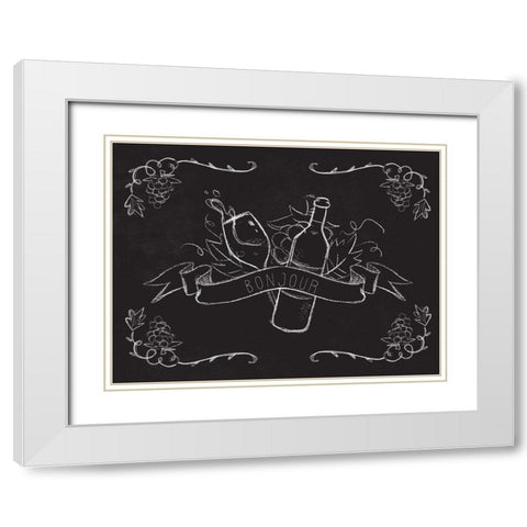 Bonjour Wine White Modern Wood Framed Art Print with Double Matting by Kimberly, Allen
