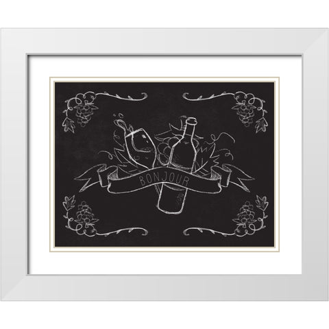 Bonjour Wine White Modern Wood Framed Art Print with Double Matting by Kimberly, Allen
