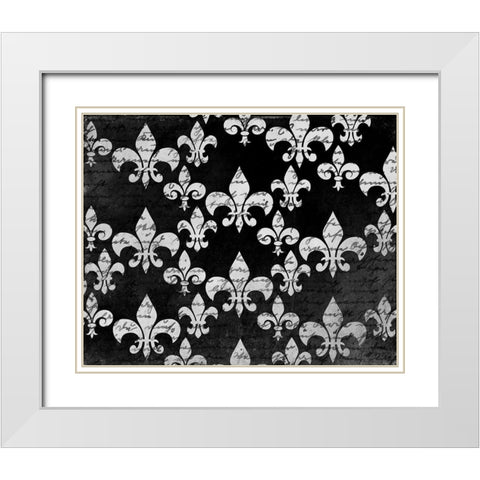 Black and White Fleur White Modern Wood Framed Art Print with Double Matting by Kimberly, Allen