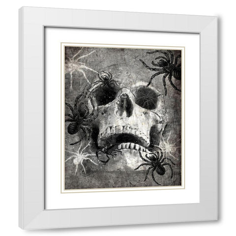 Spider  Skull White Modern Wood Framed Art Print with Double Matting by Kimberly, Allen