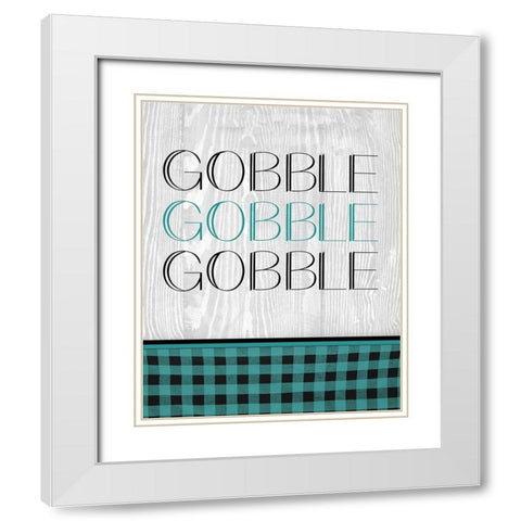 Gobble White Modern Wood Framed Art Print with Double Matting by Kimberly, Allen