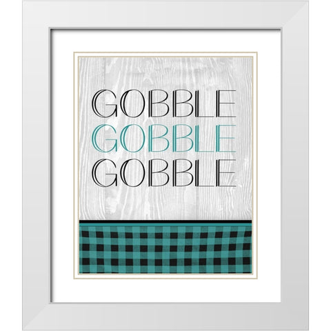 Gobble White Modern Wood Framed Art Print with Double Matting by Kimberly, Allen