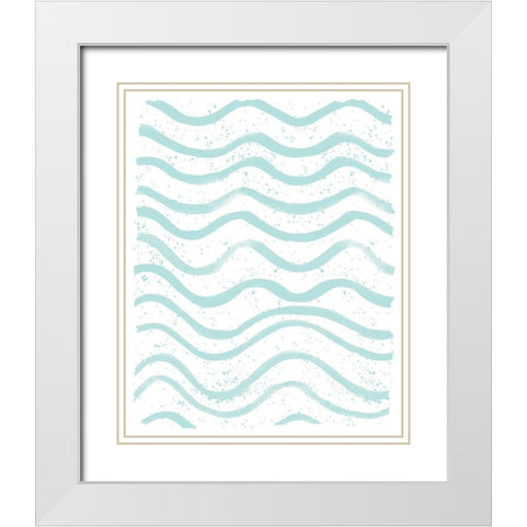 Seaside Pattern 2 White Modern Wood Framed Art Print with Double Matting by Kimberly, Allen