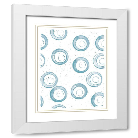 Seaside Pattern 3 White Modern Wood Framed Art Print with Double Matting by Kimberly, Allen
