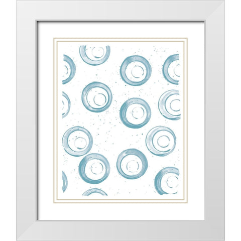 Seaside Pattern 3 White Modern Wood Framed Art Print with Double Matting by Kimberly, Allen