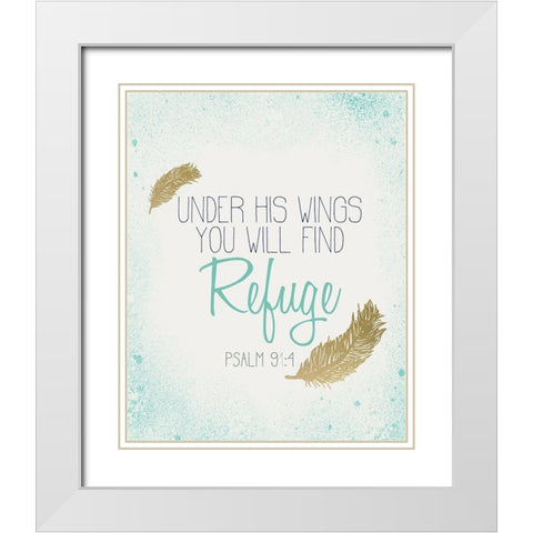 Under his Wings White Modern Wood Framed Art Print with Double Matting by Kimberly, Allen