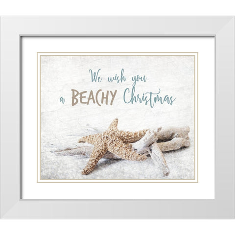 Beachy Christmas White Modern Wood Framed Art Print with Double Matting by Kimberly, Allen