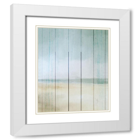 A Day at the Beach White Modern Wood Framed Art Print with Double Matting by Kimberly, Allen