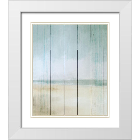 A Day at the Beach White Modern Wood Framed Art Print with Double Matting by Kimberly, Allen