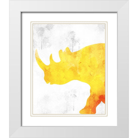 Watercolor Silhouette 4 White Modern Wood Framed Art Print with Double Matting by Kimberly, Allen